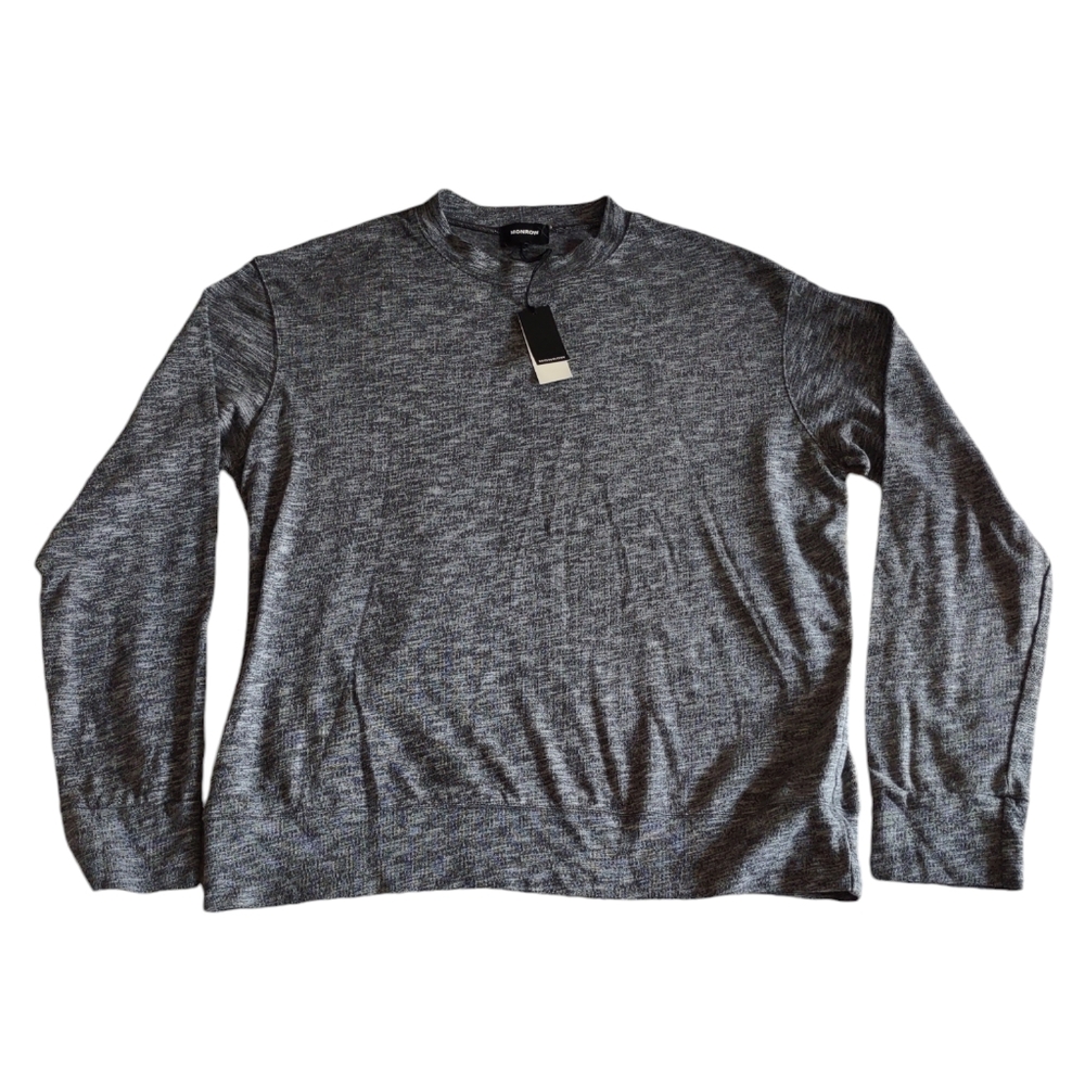 NWT Monrow Size Small Grey Crew Neck Long Sleeve Top